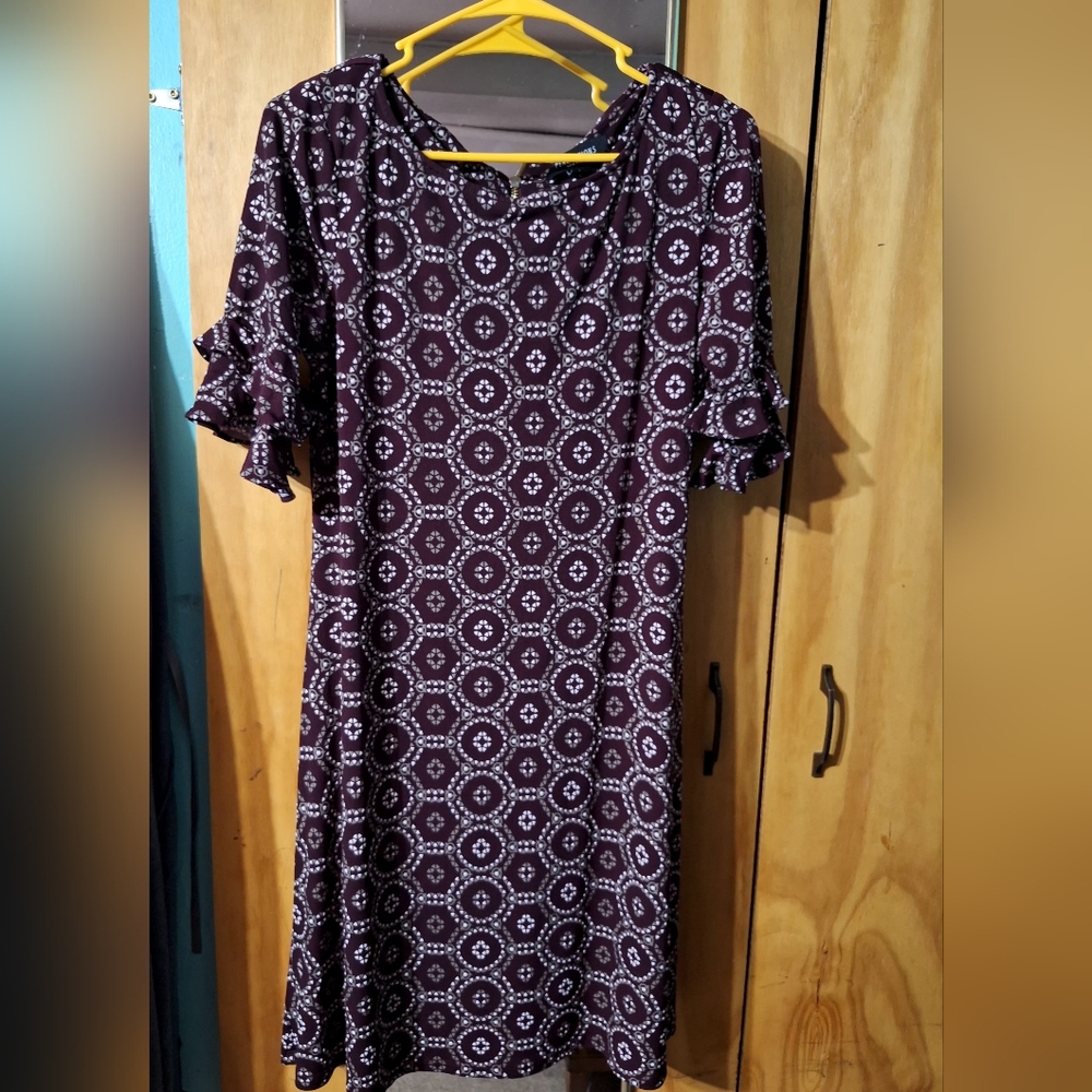 PERCEPTIONS New York Chic midi dress with geometric patterns Size S - Picture 2 of 7